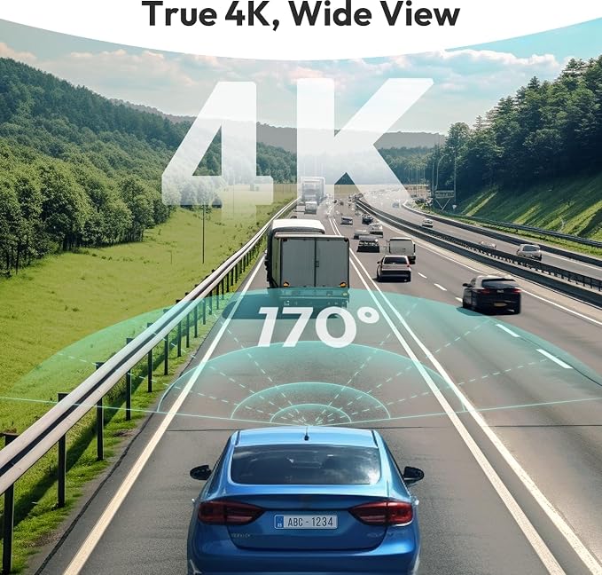 BOTSLAB 4k Dash Cam Front and Rear, 24/7 Parking Monitor with Hardwired Kit, 170° Ultra Wide Dashcam, ADAS, IMX415 Sensor, Night Vision, WDR, Loop Recording, 5G/2.4G WiFi & GPS, Free 64GB Card