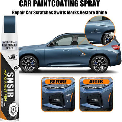 Car Touch up Paint(C4F Arctic Race Blue Metallic) Compatible with BMW | Automotive Paint Pen for BMW 3/4/X, Car Paint Pen Scratch Repair Two-In-One Touch Up Paint, Premium Car Scratch Remover