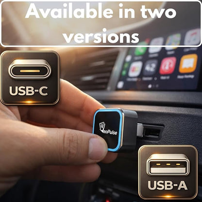 C-Pro [Native USB-A] Wireless CarPlay & Android Auto Adapter – for Cars with Wired Systems – Dual Memory, Ideal for Couples – Zinc Casing to Prevent Overheating – 2-in-1 Dongle