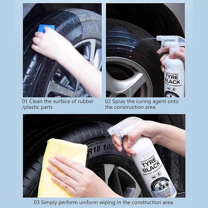 Tire Sprayer for Cars, Trucks, Motorcycles, 300ml Tire Coating Quick Gloss Restorer Wheel