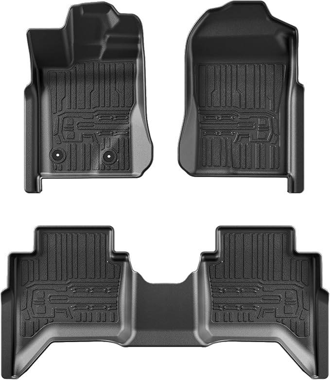 TripleAliners Truck Mat Compatible with 2024-2026 Ford Ranger SuperCrew Accessories, Floor Mats Heavy Duty Custom Fit All Weather Protection TPE Pickup Liner
