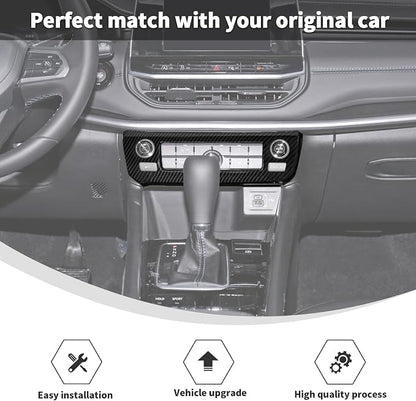 Linskip Climate Control Accent Trim Fit for 2022 2023 2024 2025 Jeep Compass, Control Panel Cover for Jeep Compass Interior Accessories(Black Carbon Fiber)