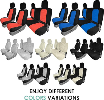 FH Group Custom Fit Car Seat Covers Specifically Made for 2022-2026 Nissan Frontier, Full Set Black Ultraflex Neoprene Waterproof Automotive Seat Covers for Pickup Truck, Nissan Accessories