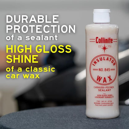 Collinite 845 Insulator Wax-Easy to Use Carnauba+Polymer Wax Sealant-High Gloss Shine+Durable Hydrophobic Beading & Long Lasting Paint Protection for Cars/Boats/Trucks/RVs & Motorcycles (16 fl oz)