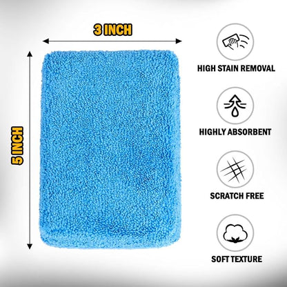 HOMEXCEL Microfiber Applicator Pads, Scratch-Free Car Wash Sponge for Cleaning, Premium Wax Foam Applicator Pads for Car Detailing, 5”x3”, 8Pack
