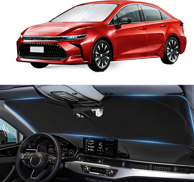 Sun Shade for Toyota Corolla 2020-2025 (Corolla Cross Not Fit) Windshield Sunshade for Corolla 2026 Accessories Front Window Shield Windshield Cover Sun Visor Protect Keep Interior Cool