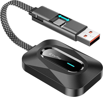 Wireless CarPlay Adapter, 2-in-1 Wired to Wireless Dongle J1 for Apple CarPlay & Android Auto, Seamless Auto-Reconnect, No Delay, Stable Signal for Maps & Calls, Latest 2026 Upgraded Version