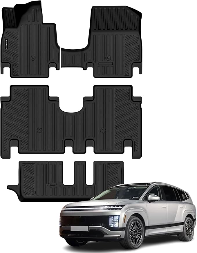 Auxko All Weather Floor Mats for Hyundai IONIQ 9 2026 7 Seater (2nd Bench Seat) TPE Liners All Season Accessories Guard Odorless Anti-Slip Floor Liners for Hyundai IONIQ 9 2026 7 Passengers