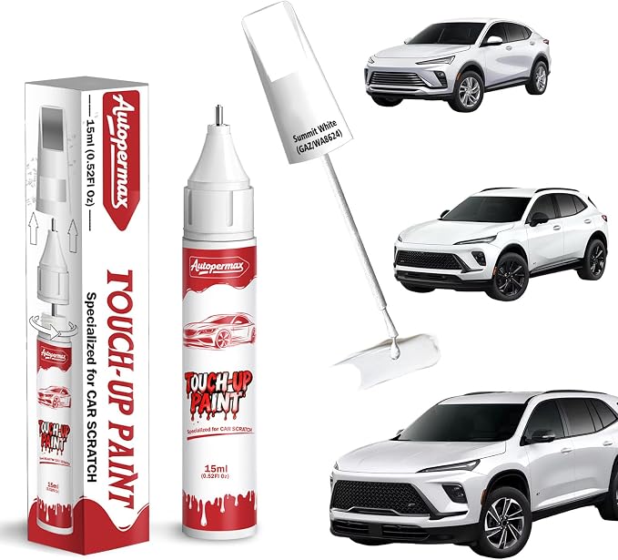 Summit White(GAZ/WA8624) Car Touch Up Paint for Buick, Color Accurate Two-In-One Car Paint Scratch Repair Pen, Professional Scratch Remover for Vehicles Chips and Nicks Scuff