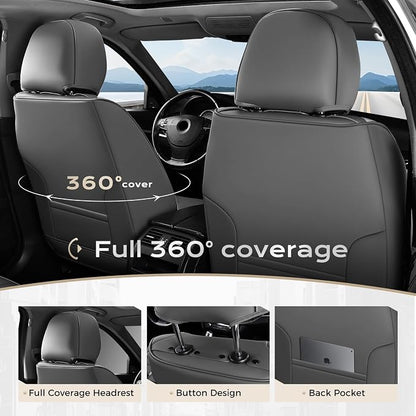 Coverado Car Seat Covers, Front Covers for Cars, Car Seat Cover Front Seats, Automotive Seat Cover, Waterproof, Leather Car Seat Cushion, Universal Interior Covers Seat Protectors for Most Cars