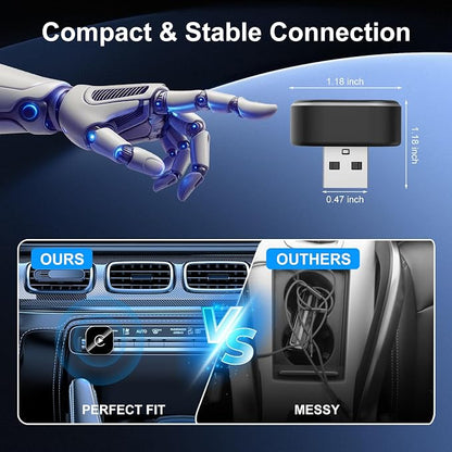 Wireless CarPlay & Android Auto Adapter: 2026 Upgraded Mini Plug & Play CarPlay Dongle - Convert Wired to Wireless - Fast Stable Connection, No Delay for for iOS 10+ & Android 11+, 2017+ Cars