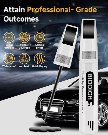 Touch Up Paint Pen Exact Color Match Car Chip and Scratch Repair (for Audi, Brilliant Black(A2/LY9B))