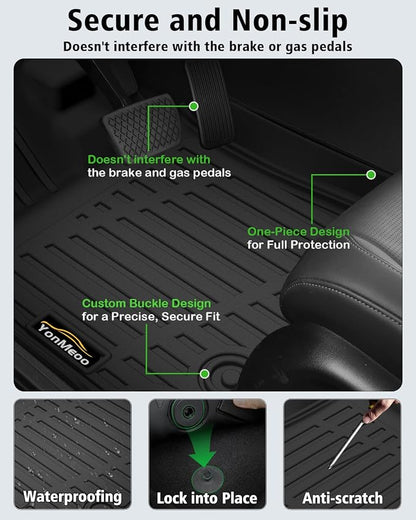 Floor Mats Custom for Honda Passport 2026 Trunk Mat with Backrest Mat All Weather TPE Rubber Cargo Liner Full Set Floor Liners for Passport Accessories (Trunk Mat+Backrest Mats+Floor Mats)