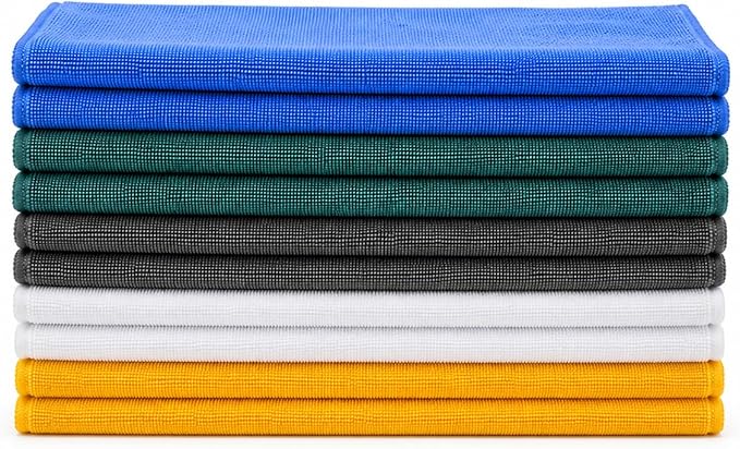 Microfiber Cleaning Cloths 15"x15" – Lint-Free Multi-Surface Household Cleaning Cloths, Highly Absorbent Reusable Microfiber Towels for Kitchen, Glass, Bathroom, Car & Home – 10 Pack
