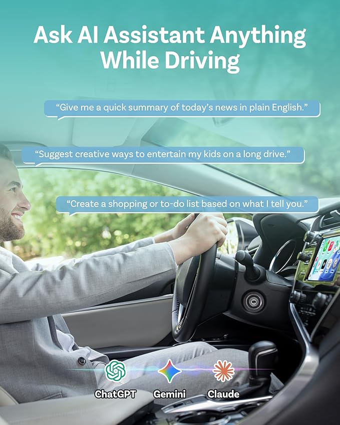 OTTOCAST Mini Tube 2026 Wireless CarPlay & Android Auto Adapter, Ultra-Fast Auto Reconnect,WiFi 6 & Bluetooth 5.4,Mini Plug & Play Dongle for Cars with Wired CarPlay