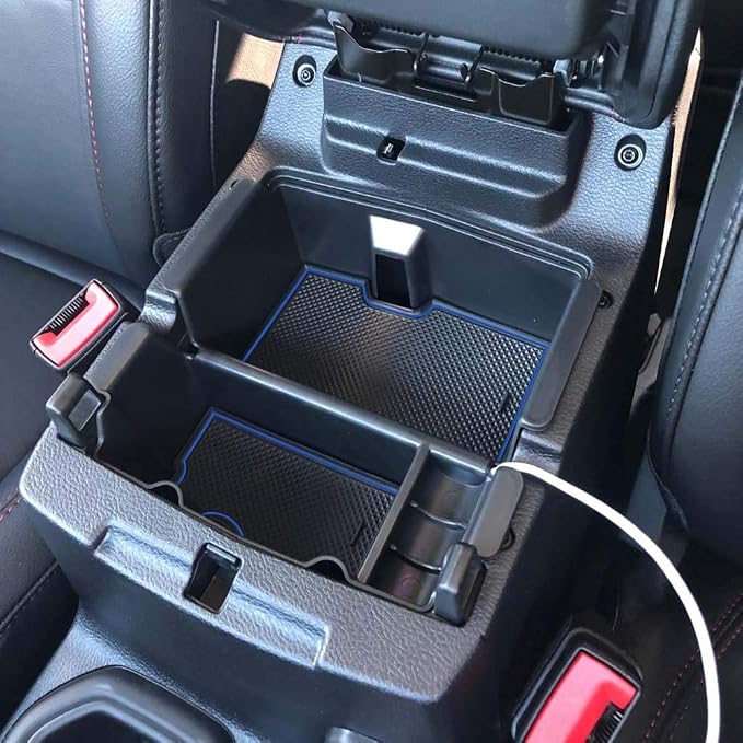 EDBETOS Center Console Organizer Tray Compatible with Jeep Wrangler JL/JLU 2018-2023 2024 2025 2026 and Gladiator JT Truck 2020-2026 Insert Accessories - Won't Covers the light inside (Blue Trim)
