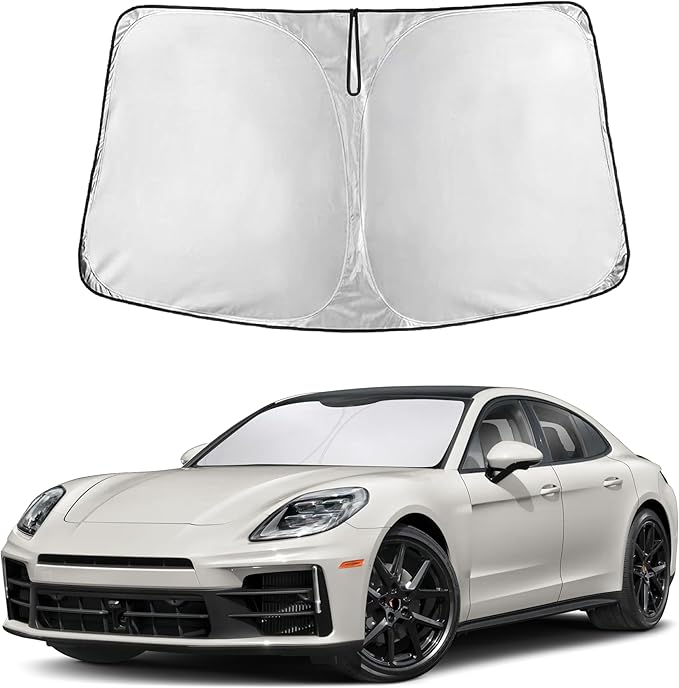 EcoNour Windshield Sunshade Compatible for Porsche Panamera 2017-2022 2023 2024, Sun Visor for Front Windshield & Window Sun Shade Cover, UV Heat Blocker & Protector, Car Accessories