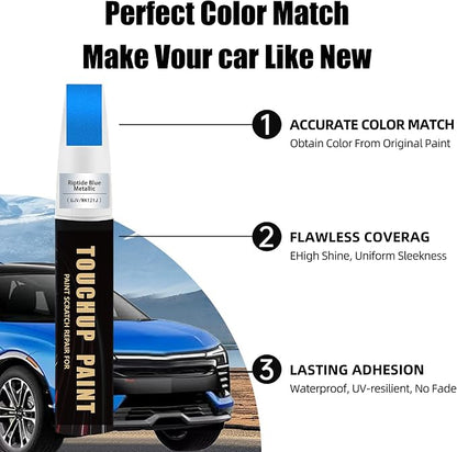 Riptide Blue Metallic(GJV/WA121J) Car Paint Touch Up Pen for Chevy, 2-In-1 Color Accurate Touch Up Car Scratch Repair Paint Match Chevy Series Automotive Scratch Remover for Nicks & Chips Repair