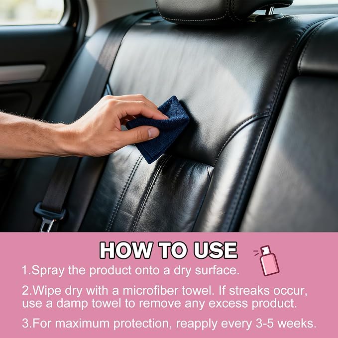 Polishing Cleaner Car Interior Detailer Spray, 2026 Upgrade Car Interior Detailer Spray for Dashboard, Leather & Vinyl with UV Protection, 2Pack(100ml x 2)
