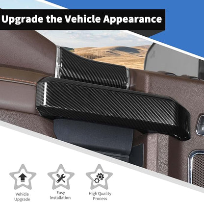 Voodonala for F150 2015-2020 Interior Door Handle Cover with Door Panel Cover Compatible with Ford F-150 2015-2020, F150 Interior Accessories 8Pcs(ABS,Carbon Fiber Black)