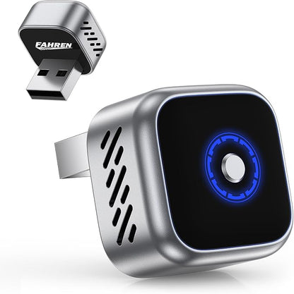 2026 Upgraded Wireless CarPlay Adapter – Stylish Blue Mini Size, Fast Auto-Link for iOS 12+ & Android 11+, Lag-Free Music & Navigation for 2016+ Autos