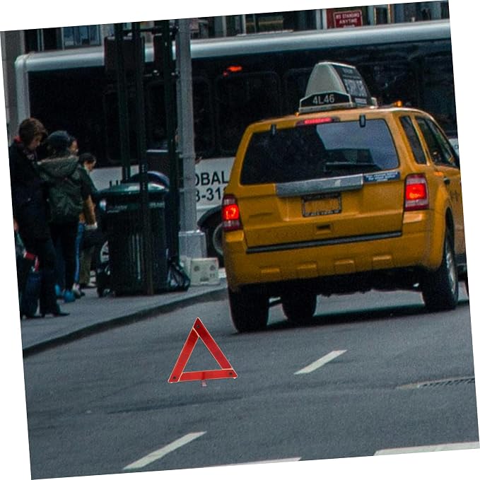 Healifty Warning Triangle Safety Sign for Vehicles Portable Reflective Car Kit Durable and Construction High Visibility for Roadside Safety