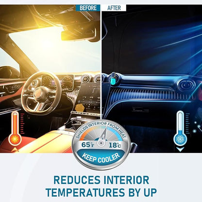 Car Windshield Sun Shade, Folding Car Shades for Front Windows UV Rays Sun Cover Shade, Keeps Your Vehicle Cool