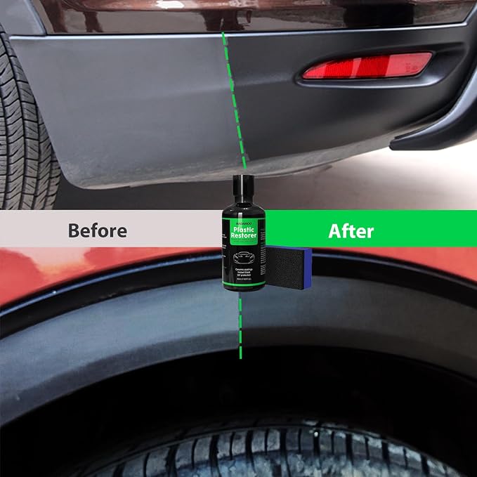 NADAMOO Plastic Restorer for Cars - Back to Black Ceramic Trim Restorer - Automotive DIY Kit for Exterior & Interior Plastic, Bumpers, Vinyl - Instant Black & 6-Month Protection, 50ml with Applicator