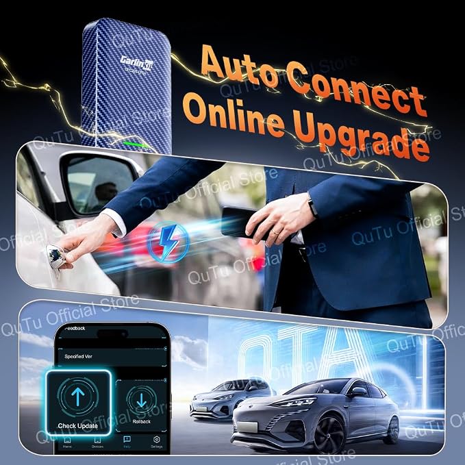 CarlinKit 4.0 Wireless CarPlay 2026 Apple - Wireless CarPlay Adapter for OEM Factory Wired CarPla y Cars 2 in 1. Plug & Play, Wired to Wireles s, Auto Connect, Online Upgrade, 5.8GHz Wi-Fi GPS