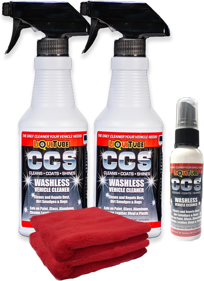 CCS Multi Surface Cleaner - Bug Remover for Motorcycles, Cars, Trucks, RVs, Boats - Polymer Chain Clear Coat Ceramic Alternative - Top Coat Shine and Protection Technology (CCS Starter Pack)