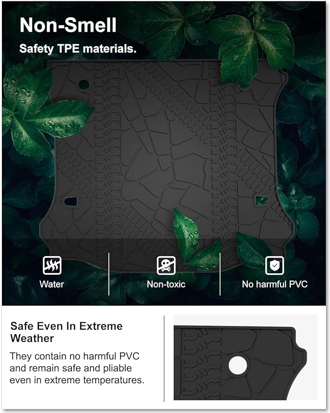 KIWI MASTER Cargo Mat for 2007-2018 Jeep Wrangler JK, OEM Replacement 82213184, Custom Fit All Weather Rear Cargo Liner, Heavy Duty TPE Tray Trunk Mat, Black