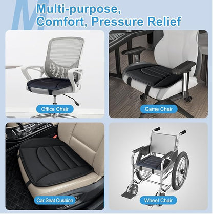 Car Seat Cushion Chair Cushions, 1.2in Memory Foam Pressure Relief Seat Cushion for Car, Non-Slip Design Car Truck Seat Cushion for Driving, Ergonomic Chair Seat Pad for Office Gaming Wheelchair