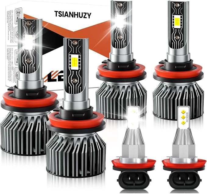 Fit for 2013-2024 Nissan Sentra Driving light bulbs, 700% Hi/Lo Beam Fog Lights Bulbs Combo，6500K White, 44000LM Powersports Bulbs with Fan,Plug and play，6PCS