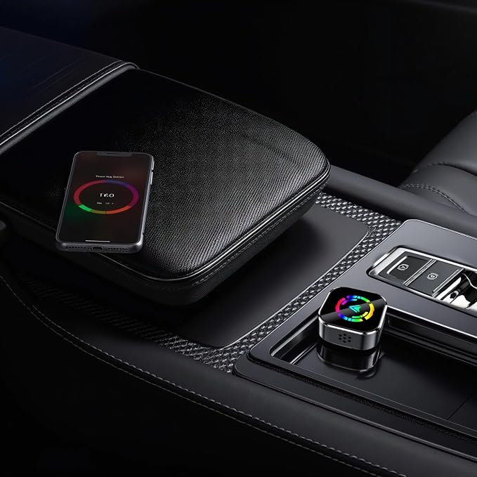 2-in-1 Wireless Adapter for Carplay and Android Auto, Aluminum & Glass, 5.8 Ghz WiFi, Compact 1.2 X 1.2 X 0.47 in / 30 X 30 X 12 Mm