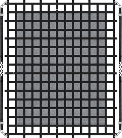 VEVOR Cargo Net with Mesh, 120 in x 105 in, Heavy Duty Truck Cargo Net-(WLL) 1,500lbs, 4 Adjustable Straps with Carabiners & S-Hooks, Truck Bed Cover for Trailer, Pickup, Boat, Jeep, SUV 8.75’x10’