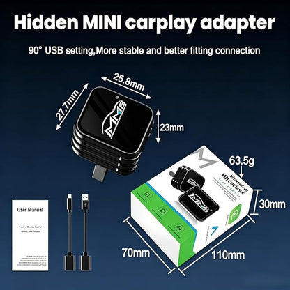 MMB Wireless CarPlay Adapter for iPhone, 2-in-1 Wireless CarPlays & Android Auto Adapter, Convert Wired to Wireless CarPlay,Plug & Play,Auto Reconnect, No Delay, USB-A/Type-C for iOS 10+ & Android 11+