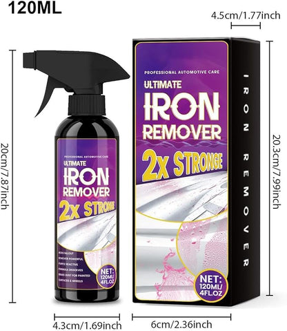 Rust Remover Spray for Metal, Car Rust Remover, 120ml Wheel Cleaner Spray, Multipurpose Iron Stain Removal for Car Detailing, Paint Wheels RV Boat Motorcycle
