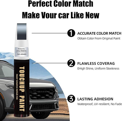 Meteorite Grey Metallic(NH-904M) Car Paint Touch Up Pen for Honda, 2-In-1 Color Accurate Touch Up Car Scratch Repair Paint Exact Match Honda Series Automotive Scratch Remover for Nicks & Chips Repair