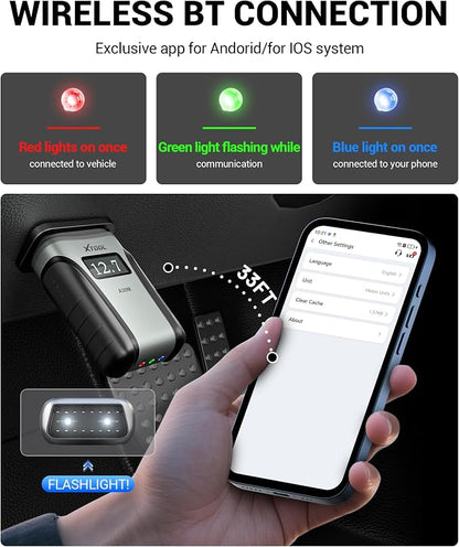 XTOOL Anyscan+ A30M OBD2 Scanner Kit, No Subscription Required, Wireless Code Reader Bidirectional Scan Tool for iOS & Android, 26 Resets, Live Data, ABS Bleed Diagnostic Tool, Storage Bag