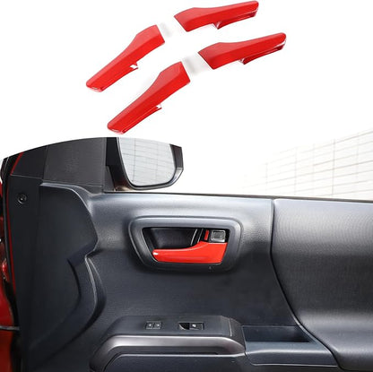CHEAYAR Car Inner Door Handles Cover Trim Compatible with Toyota Tacoma 2016-2022, Auto Inner Door Handles Cover Interior Door Handles Protector Trim Decorate Covers Accessories (red)