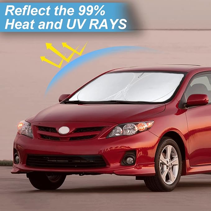 Custom Fit Corolla Windshield Sunshade for 2009-2012 2013 Toyota C-orolla Hatchback Sedan Accessories (Not for Corolla Cross) Front Window Shield Cover Sun Visor Protector Block UV Rays