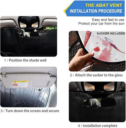 Watercolor Dragon Windshield Sun Shade for Car Auto SUV Truck Foldable Front Window Sunshade Sun Visor Protector Block UV Rays Reflect Heat, 55" x 28"