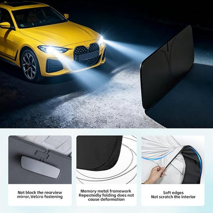 Windshield Sun Shade for BMW 4 Series 2014-2026 Sunshade 300T Windshield Cover Shield Protector Blocks UV Rays Custom Fit 4 Series Front Window Shade Windshield Accessories Keep Cool Foldable
