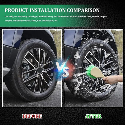 3PCS Wheel Rim & Tire Brush Set, Car Cleaning Supplies, Wheel Brushes for Cleaning Wheels, Universal Bendable & Durable C ar W heel Brush Set Car Accessories for Auto, RV, Truck, Motorcycle