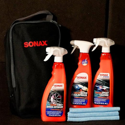 SONAX Spray Ceramic Combo | High-Performance Ceramic Coating for Paint Protection | Hydrophobic Water Repellent, Long-Lasting Shine & Scratch Resistance | Son-SPRCER-KIT