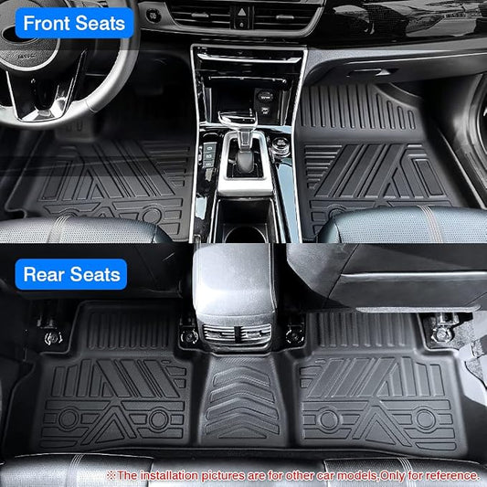 KUST Floor Mats for 2019-2020 Hyundai Santa Fe (5 Passenger Models), for Santa Fe All Weather Floor Mats, TPE Floor Liners, Front Rear 2 Row High Edges, Non-Slip