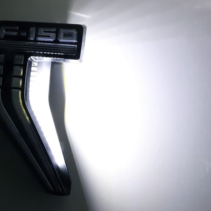 iJDMTOY Xenon White LED Background Illumination Lighting Kit Compatible with 2021-up Ford F150 Side Fender Emblem