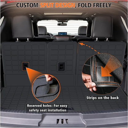 All Weather Car Floor Mats Cargo Liner with Backrest Mat for 2025 Ford Expedition Max 7 Seats, TPE Rubber Liners Full Set Automotive Mats for 2025 Expedition Max Accessories