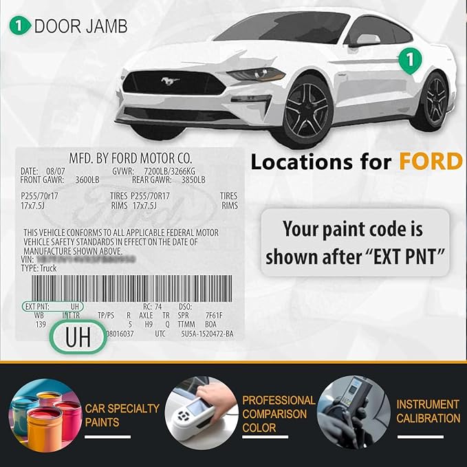 Touch Up Paint for Ford, Color Exact Match Auto Paint Repair Pen Fix Chips and Nicks Scuff(UM Agate Black Metallic)