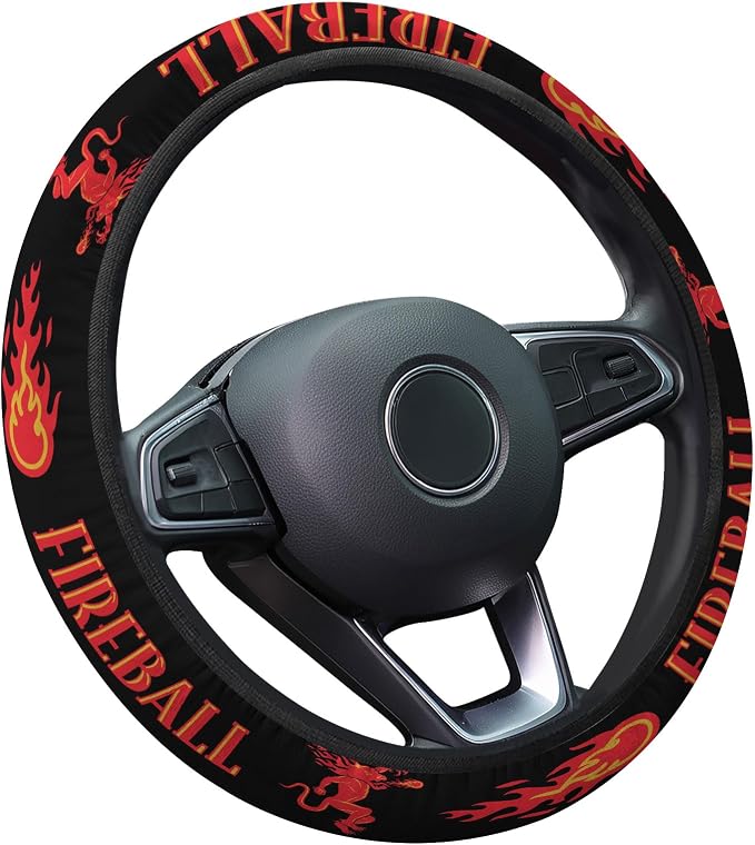 GENANY Drink Pattern Steering Wheel Cover, Non Slip Polyester Car Wheel Protector for Car SUV Truck, Universal 15 Inch